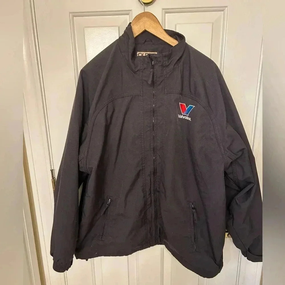 Men’s Outer Boundary Windbreaker Nylon Coat, Valvoline branded, Size XL